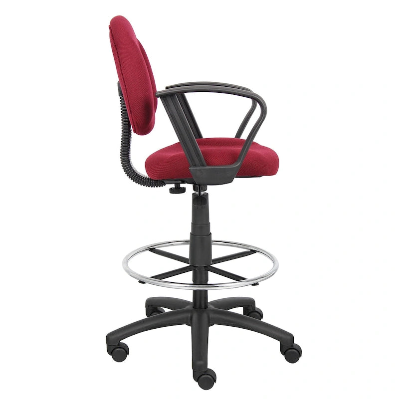 Chaise de bureau Boss réglable noire à accoudoirs bouclés avec roulettes