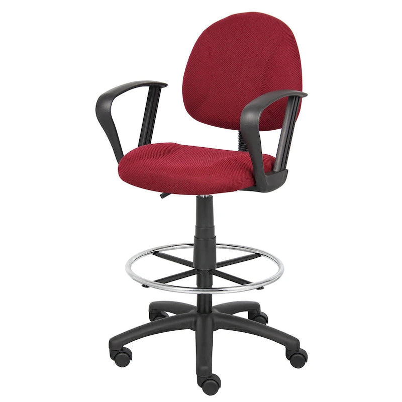 Chaise de bureau Boss réglable noire à accoudoirs bouclés avec roulettes