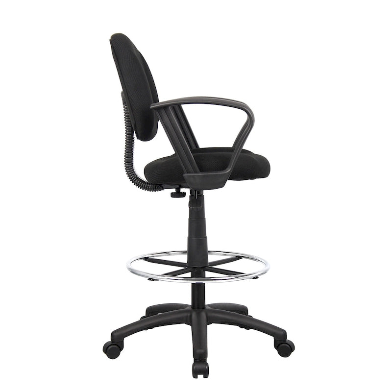 Chaise de bureau Boss réglable noire à accoudoirs bouclés avec roulettes