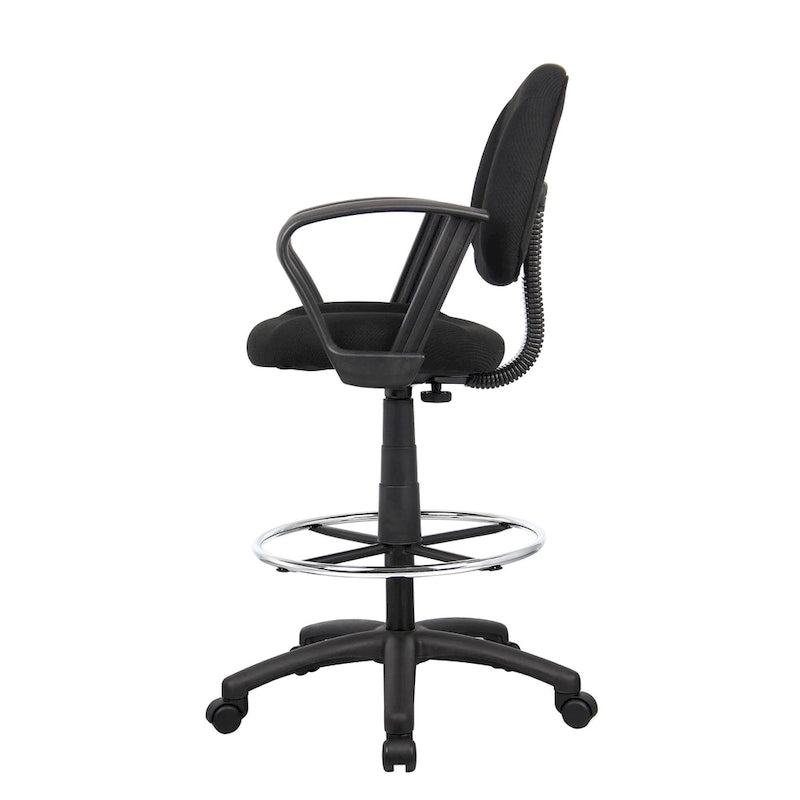 Chaise de bureau Boss réglable noire à accoudoirs bouclés avec roulettes