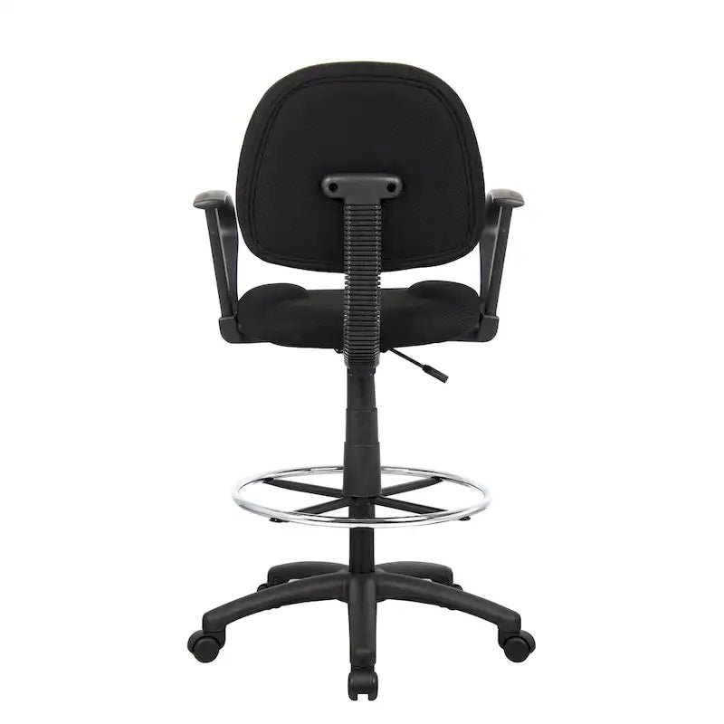 Chaise de bureau Boss réglable noire à accoudoirs bouclés avec roulettes