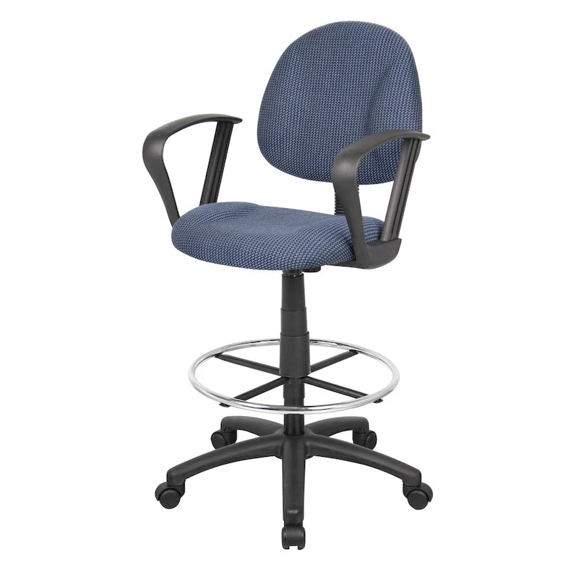Chaise de bureau Boss réglable noire à accoudoirs bouclés avec roulettes