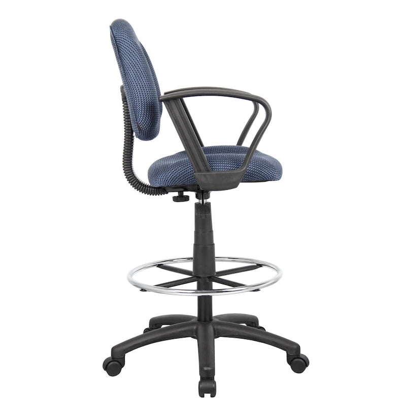 Chaise de bureau Boss réglable noire à accoudoirs bouclés avec roulettes