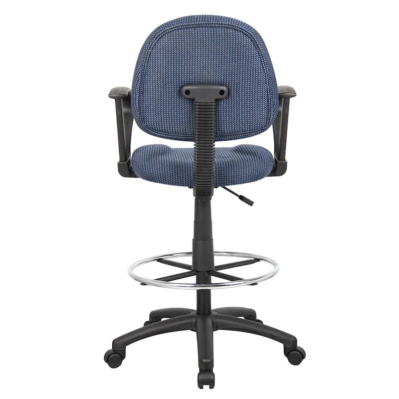 Chaise de bureau Boss réglable noire à accoudoirs bouclés avec roulettes