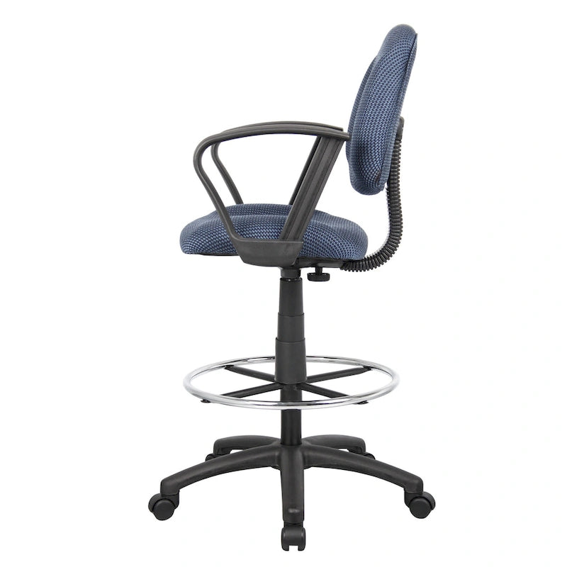Chaise de bureau Boss réglable noire à accoudoirs bouclés avec roulettes