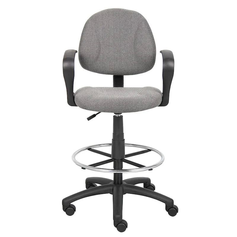 Chaise de bureau Boss réglable noire à accoudoirs bouclés avec roulettes
