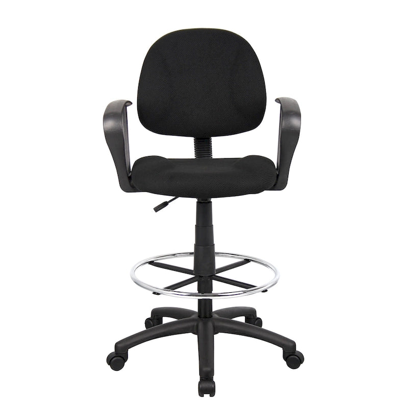Chaise de bureau Boss réglable noire à accoudoirs bouclés avec roulettes