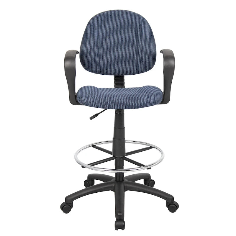 Chaise de bureau Boss réglable noire à accoudoirs bouclés avec roulettes