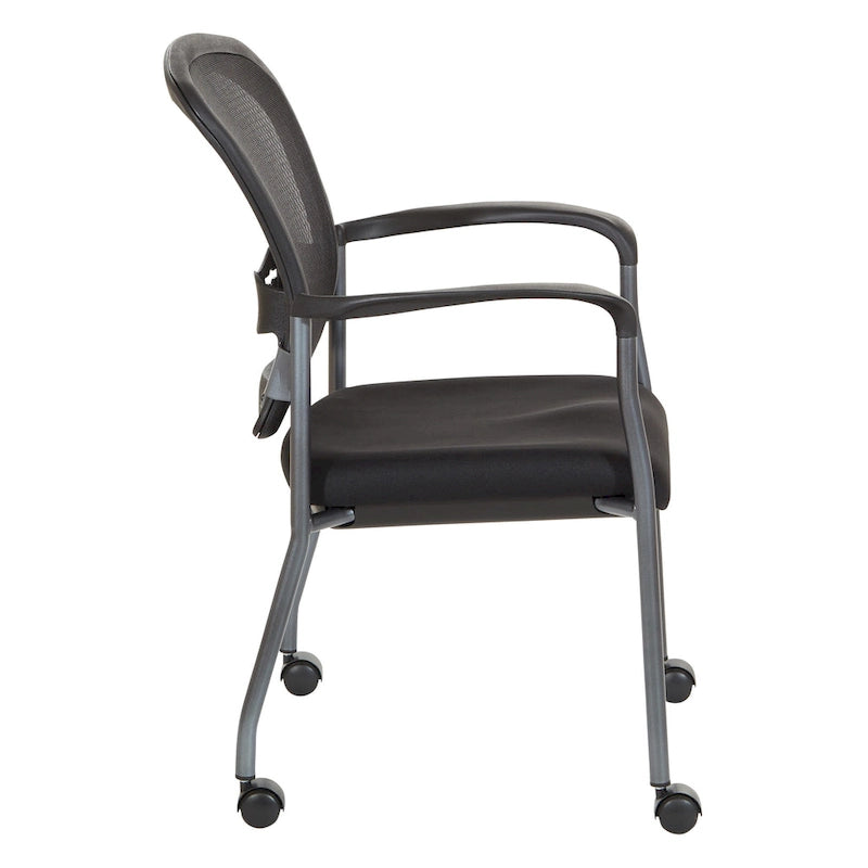 Chaise visiteur avec dossier respirant et support lombaire intégré