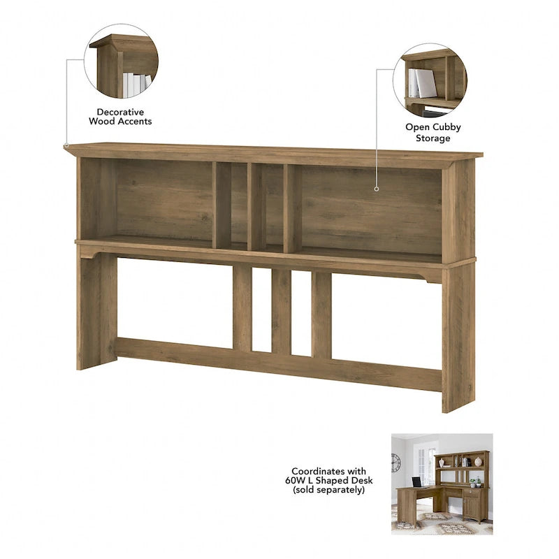 Bureau d'angle avec huche, armoire et bibliothèque Salinas 60W de Bush Furniture