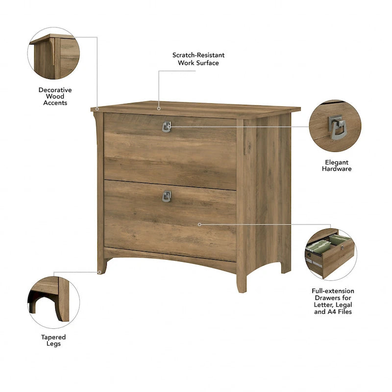 Bureau d'angle avec huche, armoire et bibliothèque Salinas 60W de Bush Furniture