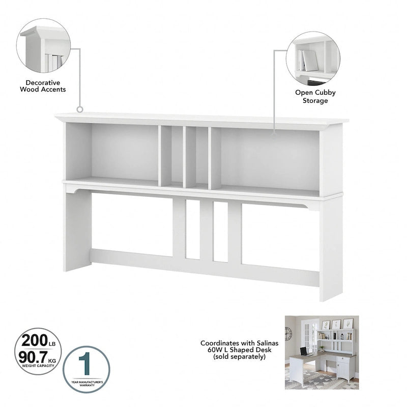 Bureau d'angle avec huche, armoire et bibliothèque Salinas 60W de Bush Furniture