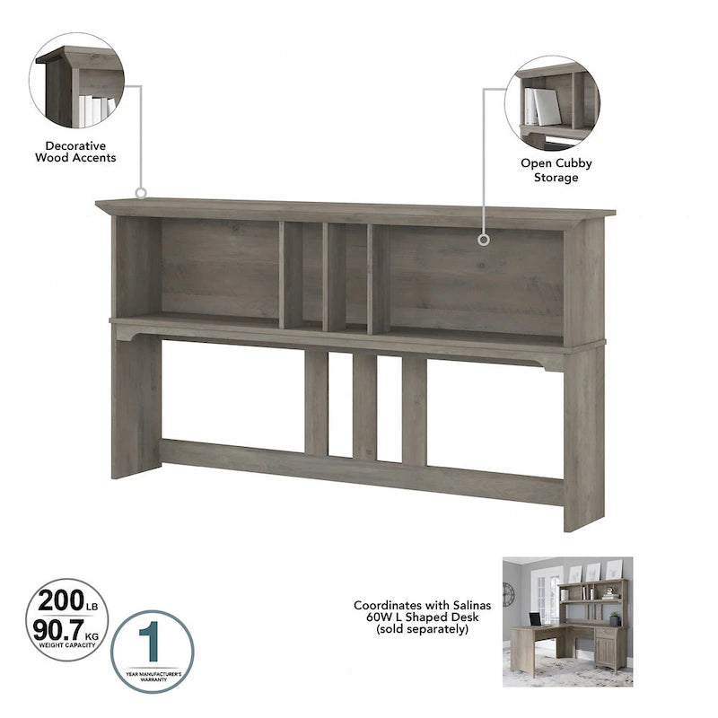 Bureau d'angle avec huche, armoire et bibliothèque Salinas 60W de Bush Furniture