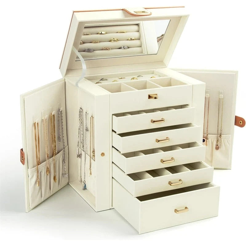 Boîte à bijoux pour femmes - 6,8P x 10,6L x 11,4H