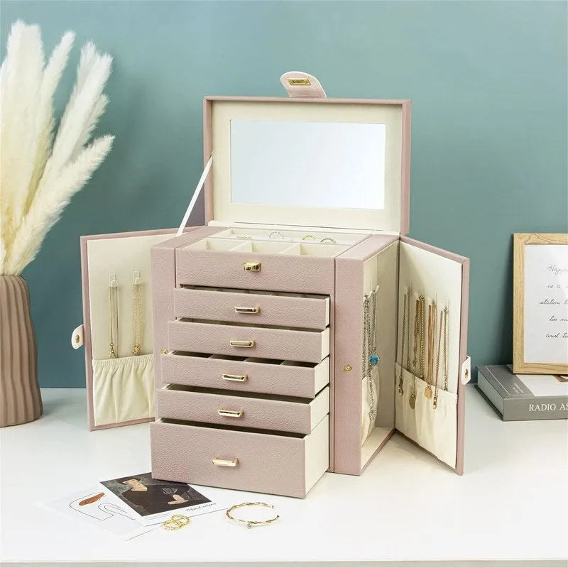 Boîte à bijoux pour femmes - 6,8P x 10,6L x 11,4H