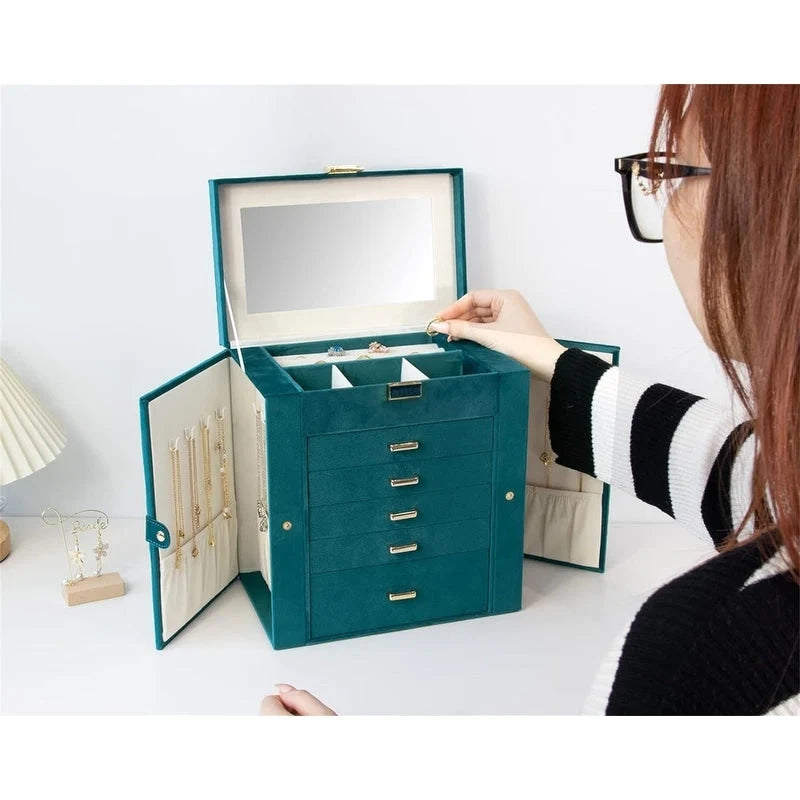 Boîte à bijoux pour femmes - 6,8P x 10,6L x 11,4H