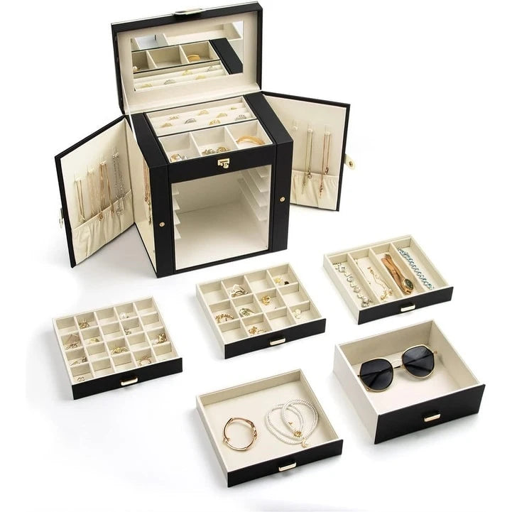 Boîte à bijoux pour femmes - 6,8P x 10,6L x 11,4H