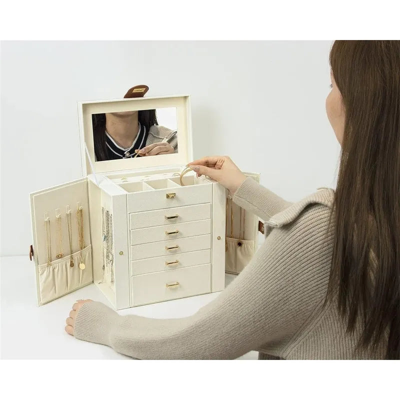 Boîte à bijoux pour femmes - 6,8P x 10,6L x 11,4H