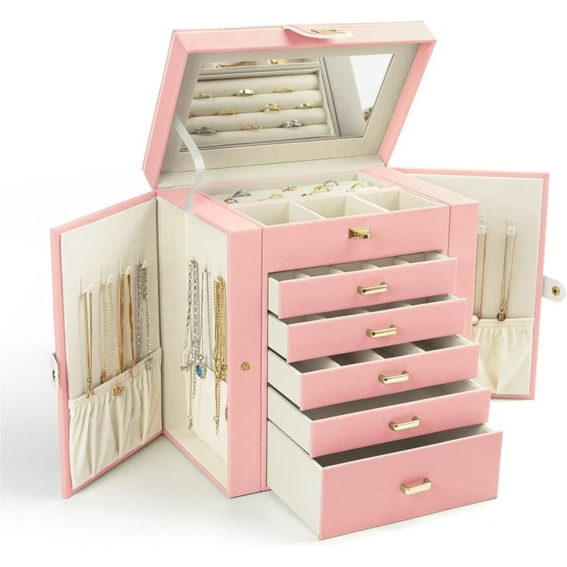Boîte à bijoux pour femmes - 6,8P x 10,6L x 11,4H