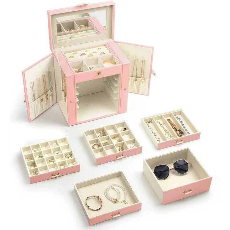Boîte à bijoux pour femmes - 6,8P x 10,6L x 11,4H