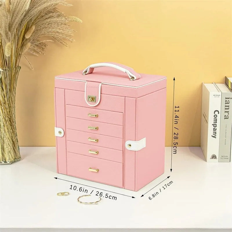 Boîte à bijoux pour femmes - 6,8P x 10,6L x 11,4H