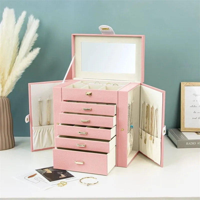 Boîte à bijoux pour femmes - 6,8P x 10,6L x 11,4H