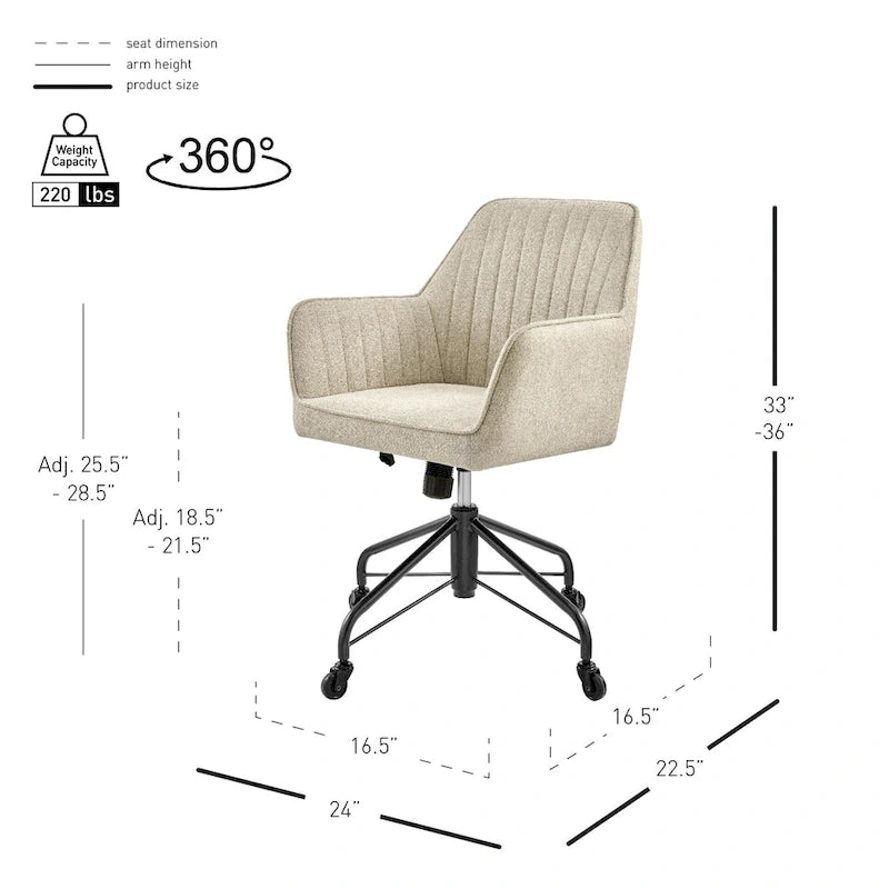 Fauteuil de bureau pivotant Thompson Fabric