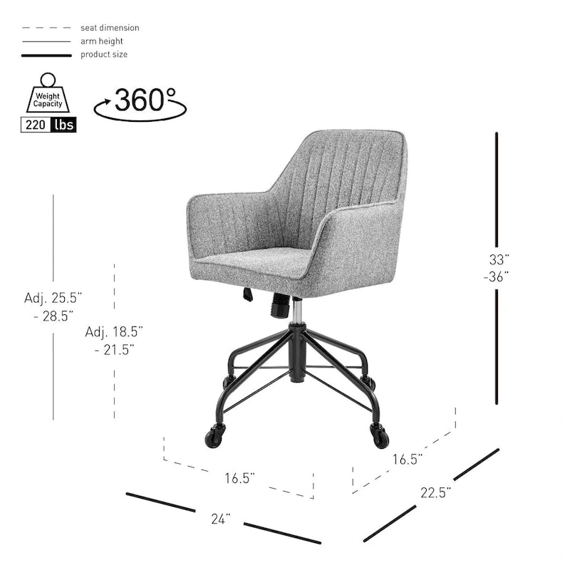 Fauteuil de bureau pivotant Thompson Fabric