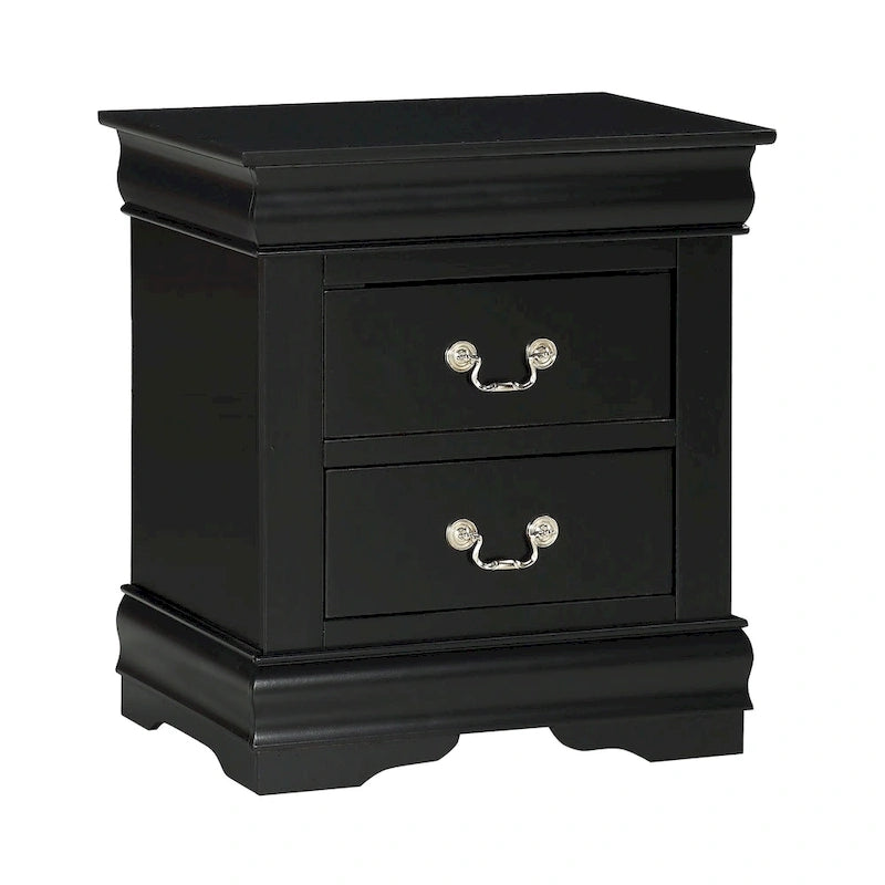Chambre à coucher Lillie 6 pièces en bois noir avec lit traîneau