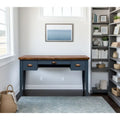 Bridgevine Home Nantucket Bureau de 53 pouces, Aucun assemblage requis, Fini Bleu Denim et Whisky