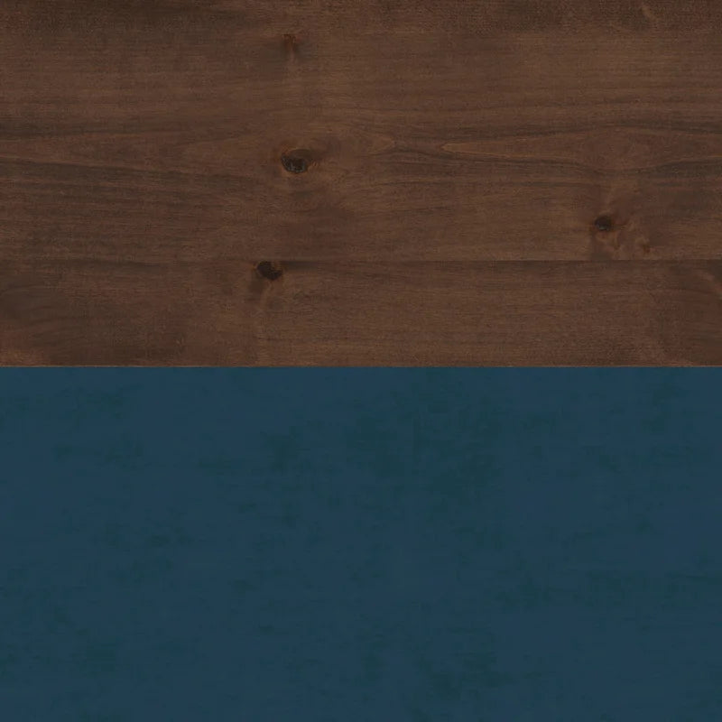 Bridgevine Home Nantucket Bureau de 53 pouces, Aucun assemblage requis, Fini Bleu Denim et Whisky