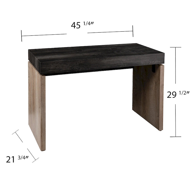 SEI Furniture Hedgefield – Bureau en bois noir de style transitionnel