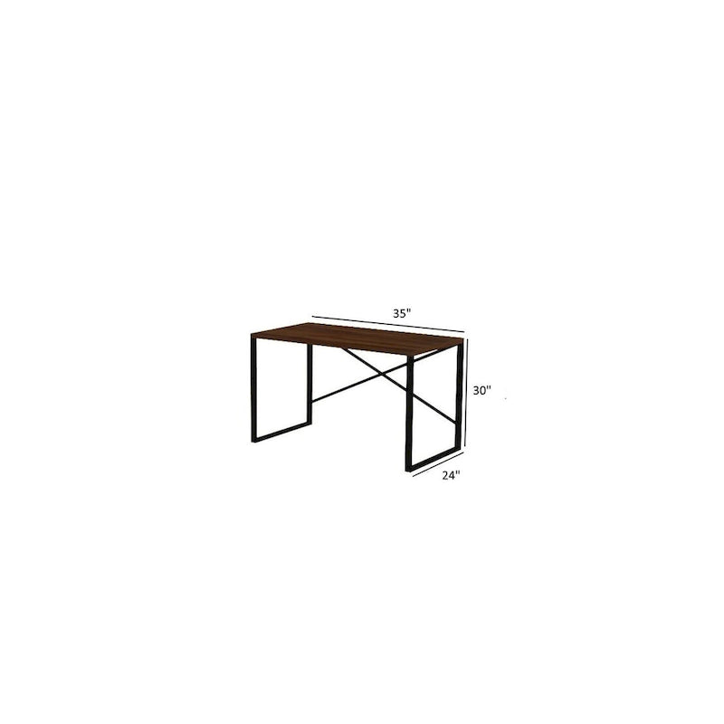 Bureau d'ordinateur rectangulaire de 35 pouces, bureau d'écriture moderne avec cadre métallique, bureau de travail pour le salon, la chambre, le bureau