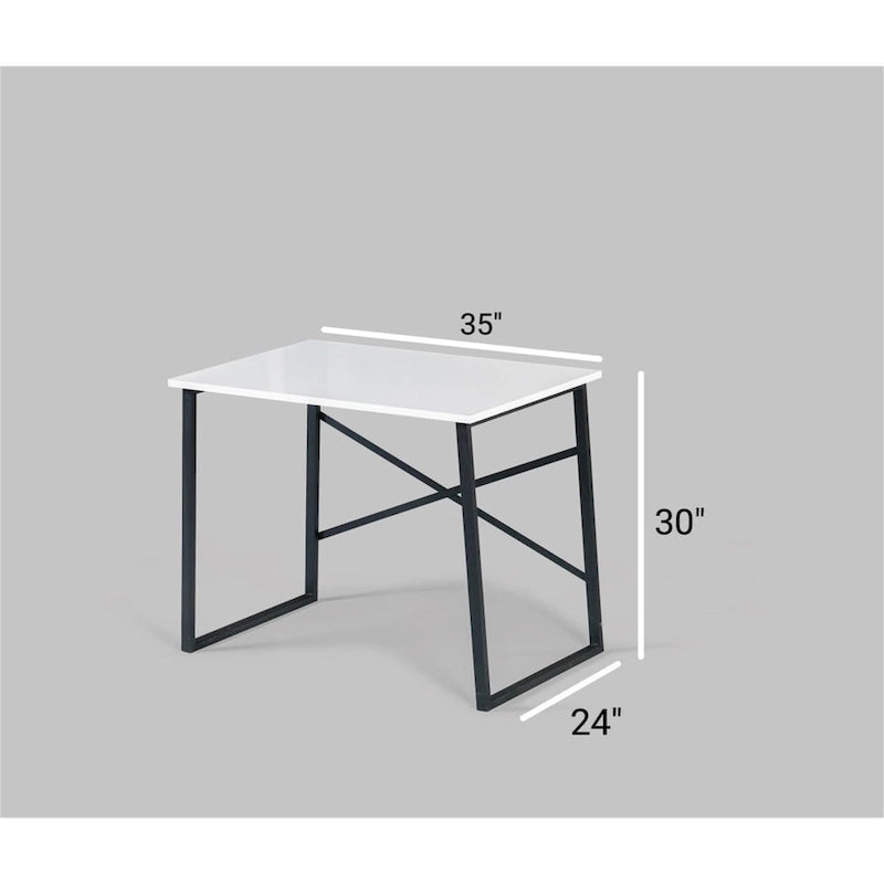 Bureau d'ordinateur rectangulaire de 35 pouces, bureau d'écriture moderne avec cadre métallique, bureau de travail pour le salon, la chambre, le bureau