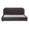 Lit plate-forme moderne incurvé Aurelle Home Collete en tissu couleur avoine