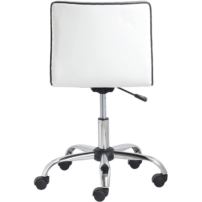 Chaise de bureau pivotante sans accoudoirs à dossier mi-haut Carson Carrington Olafsvik en cuir nervuré blanc