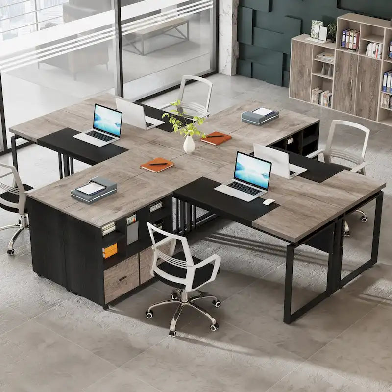 Bureau de direction en L avec classeur