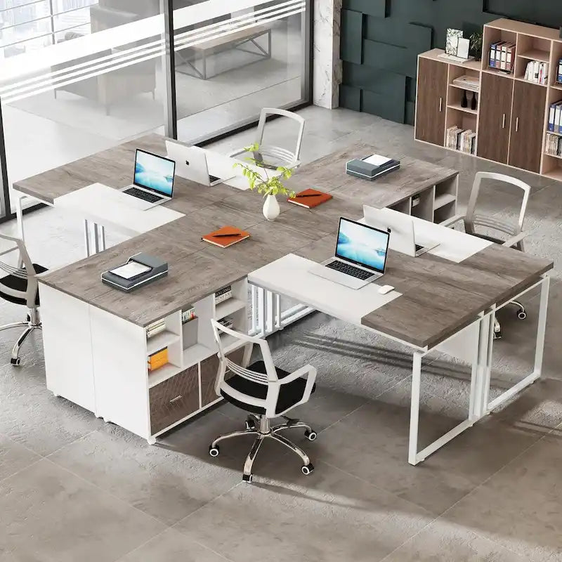 Bureau de direction en L avec classeur
