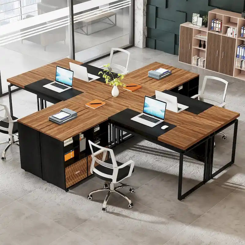 Bureau de direction en L avec classeur