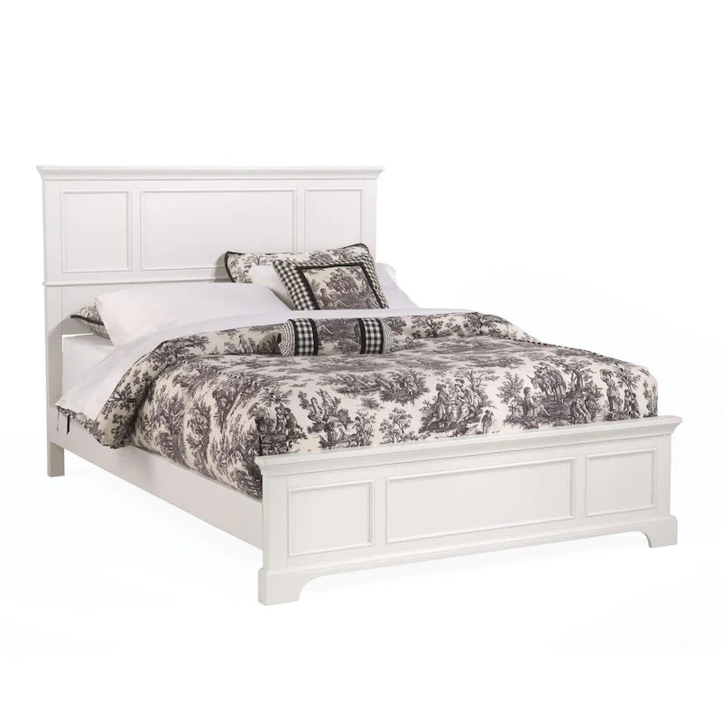 Lit queen en bois blanc cassé Naples Homestyles