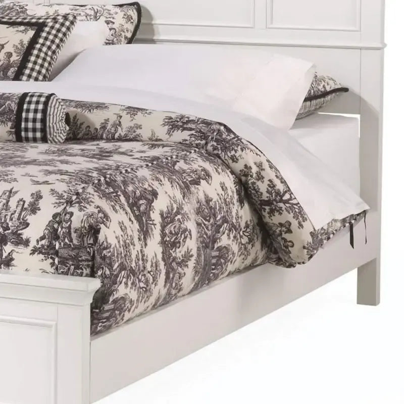 Lit queen en bois blanc cassé Naples Homestyles