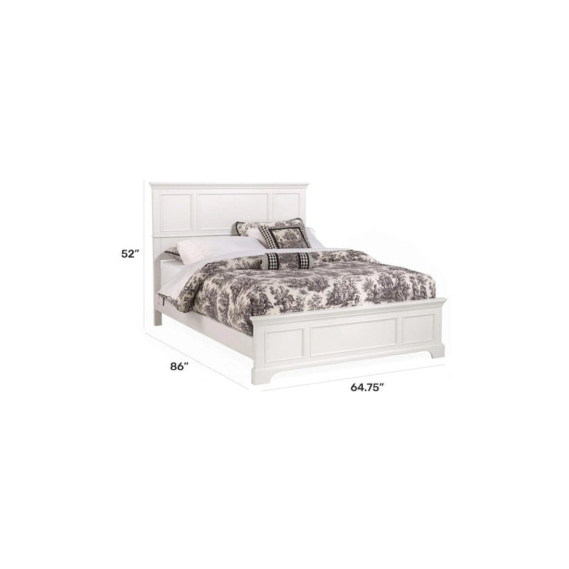 Lit queen en bois blanc cassé Naples Homestyles