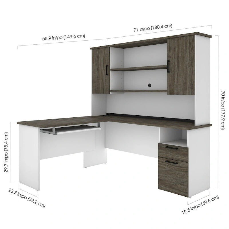Bureau d'angle avec huche Bestar Norma