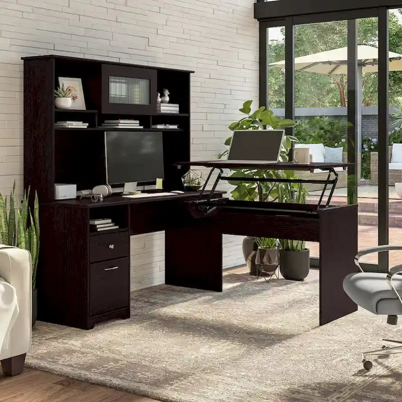 Bush Furniture Cabot Bureau informatique 60W avec tiroirs et rangements