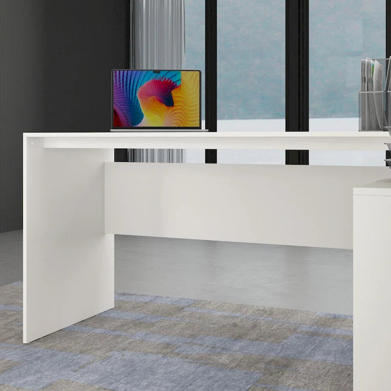 Bureau d'ordinateur Kerrogee, bureau d'angle en forme de L, poste de travail réversible