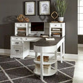 Bureau en L Allyson Park blanc brossé et anthracite