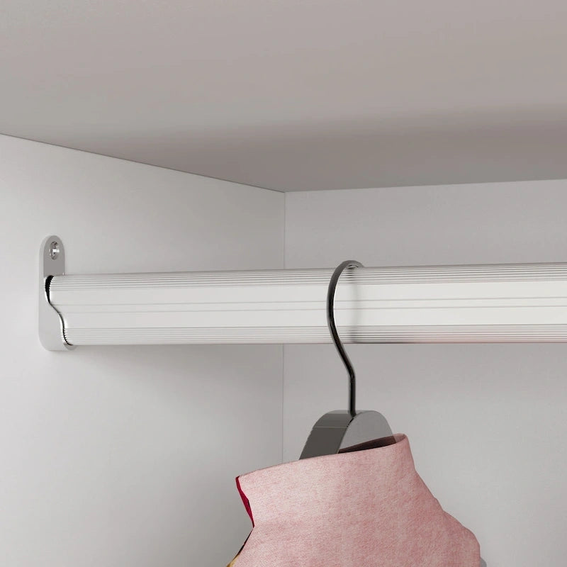 Armoire à 4 portes avec penderie de 63 po (largeur) pour chambre à coucher, meuble de rangement pour vêtements