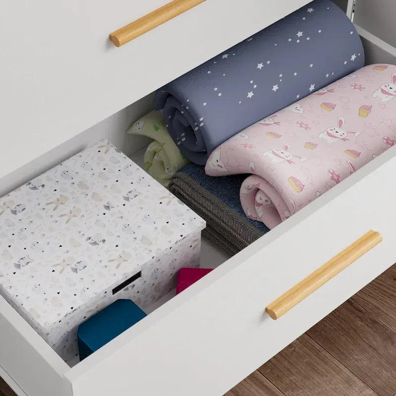 Armoire à 4 portes avec penderie de 63 po (largeur) pour chambre à coucher, meuble de rangement pour vêtements