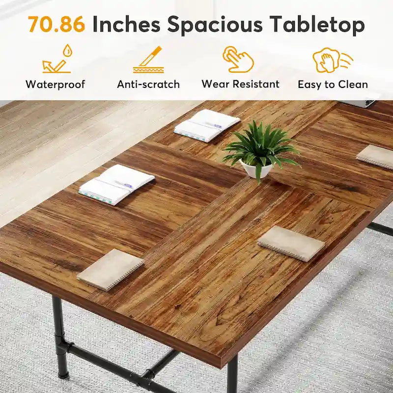 Table de séminaire et de réunion rectangulaire pour salle de conférence, 180 x 90 cm