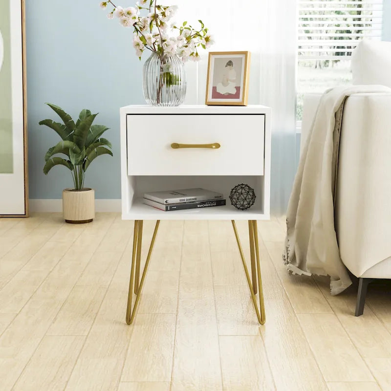 Table de chevet à 1 tiroir avec une étagère ouverte